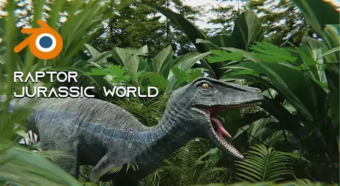 Monster Velociraptor Dinosaur Low-poly 3D model
