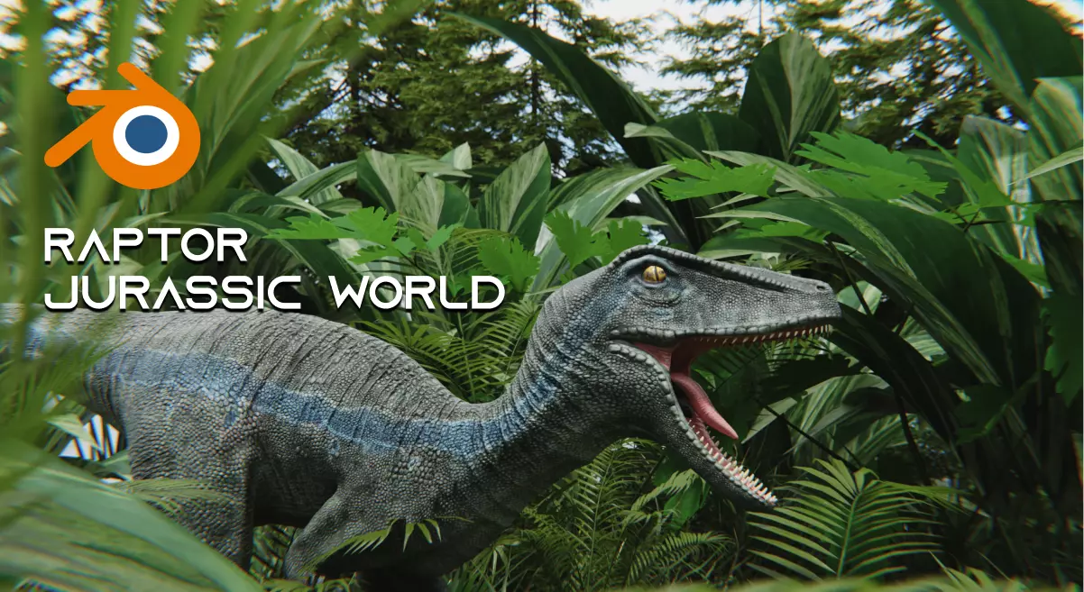 Monster Velociraptor Dinosaur Low-poly 3D model_0