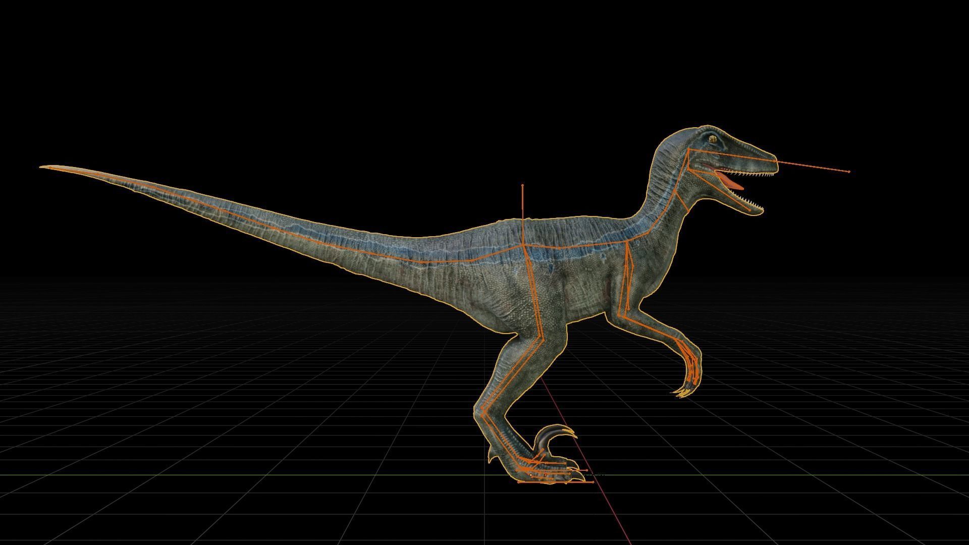 Monster Velociraptor Dinosaur Low-poly 3D model_20