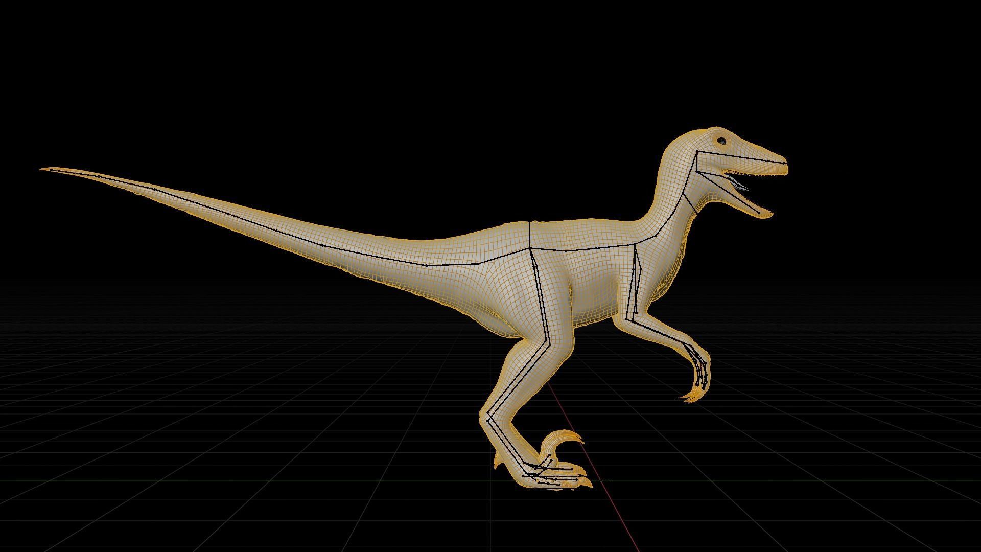 Monster Velociraptor Dinosaur Low-poly 3D model_19