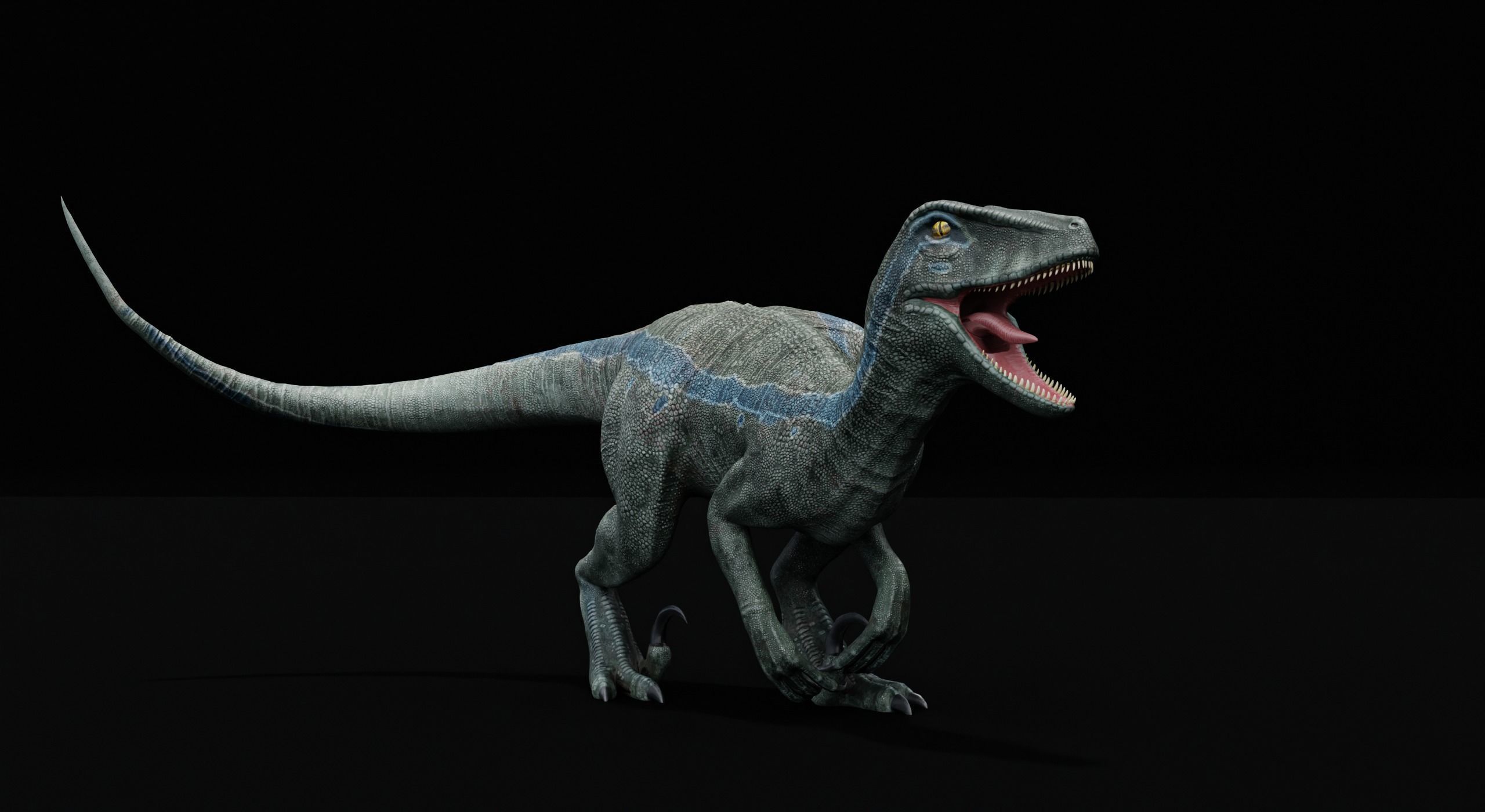 Monster Velociraptor Dinosaur Low-poly 3D model_15