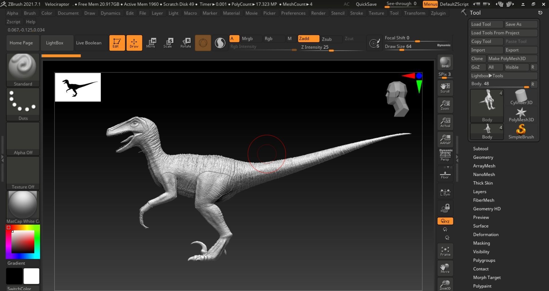 Monster Velociraptor Dinosaur Low-poly 3D model_22