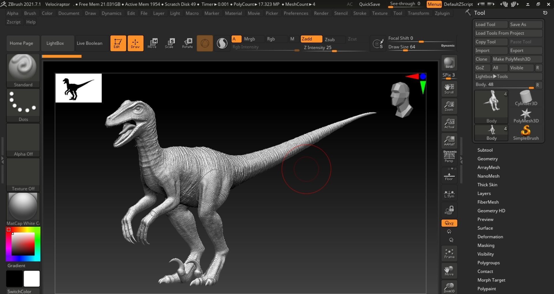 Monster Velociraptor Dinosaur Low-poly 3D model_21