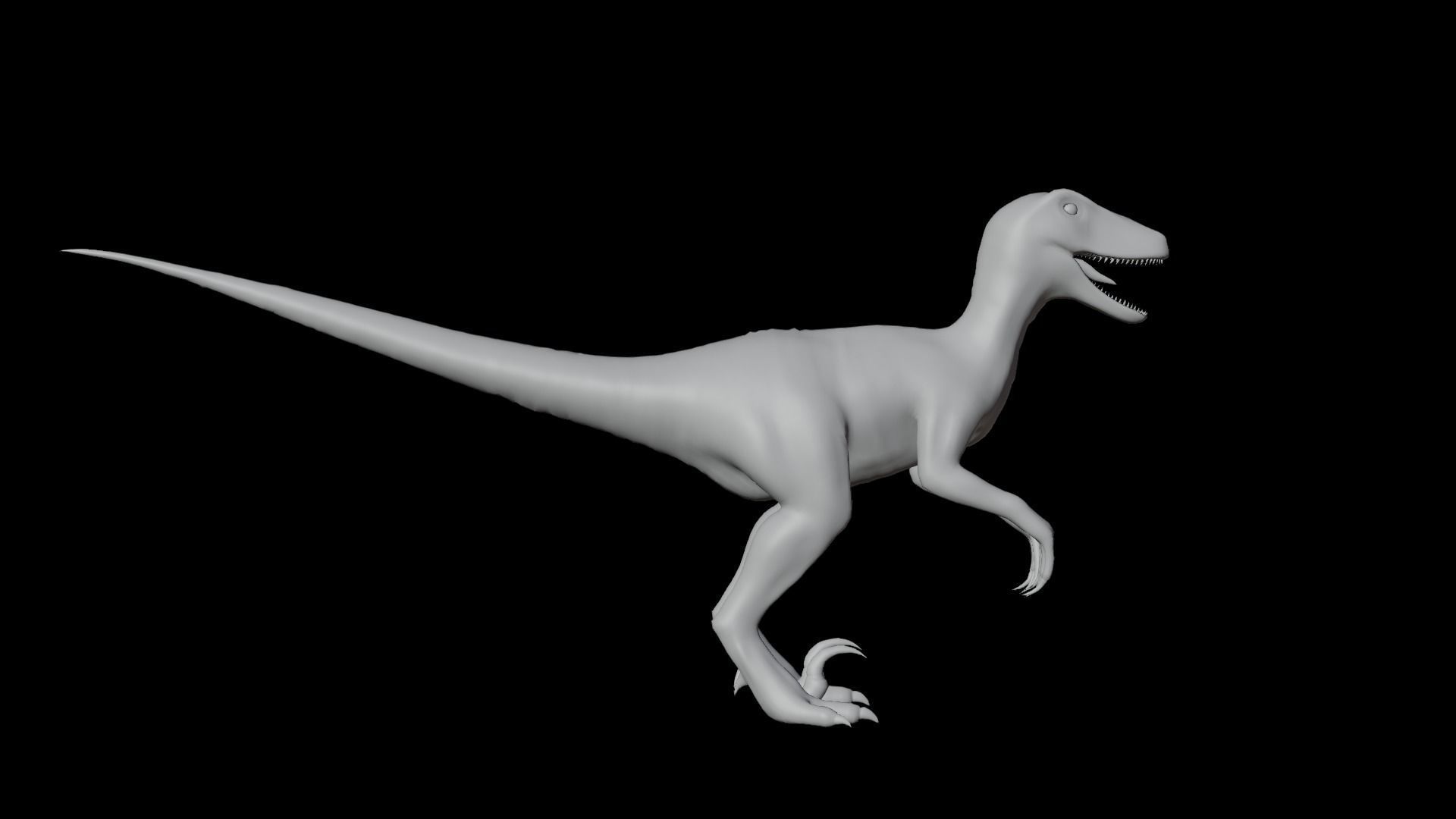 Monster Velociraptor Dinosaur Low-poly 3D model_17