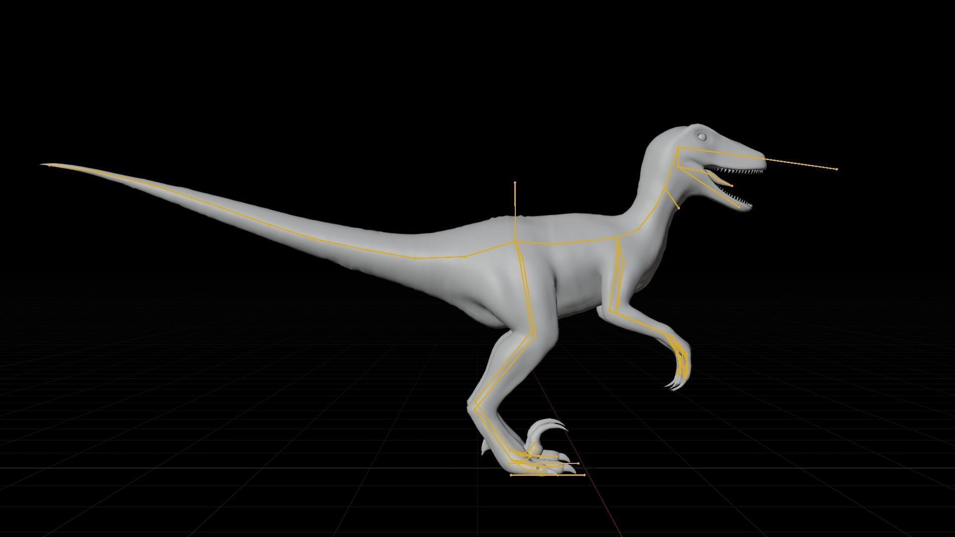 Monster Velociraptor Dinosaur Low-poly 3D model_18