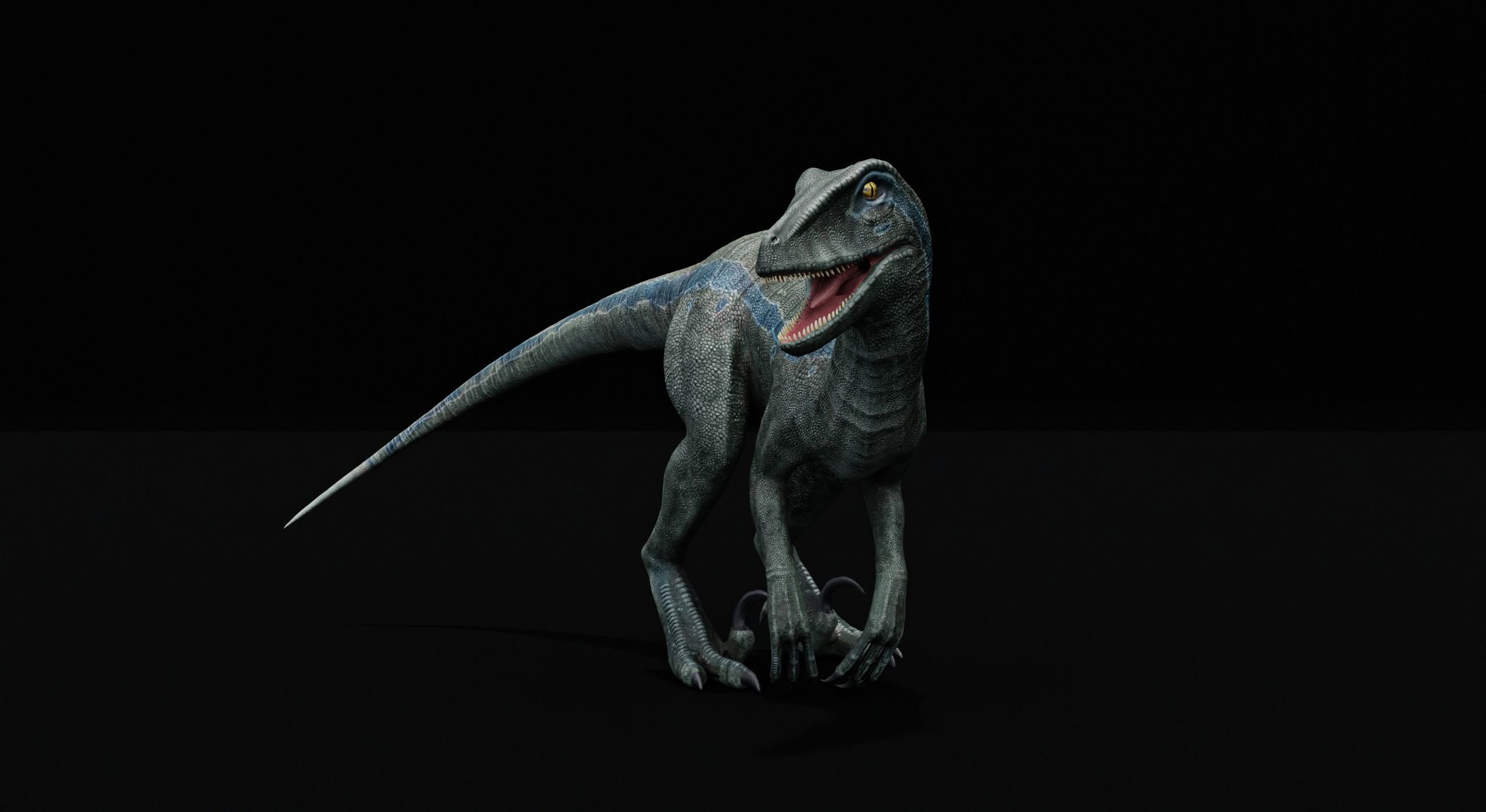 Monster Velociraptor Dinosaur Low-poly 3D model_10