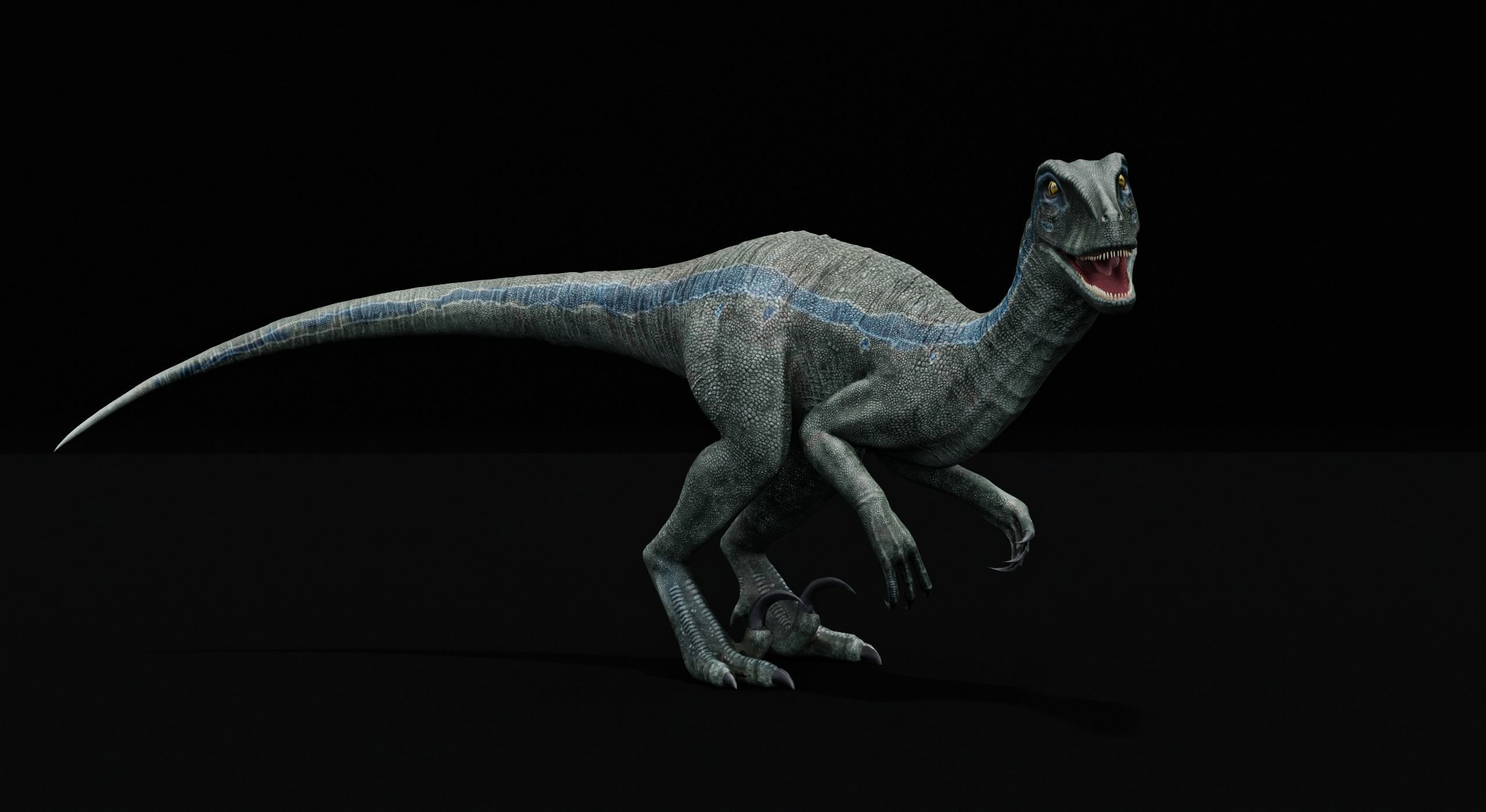 Monster Velociraptor Dinosaur Low-poly 3D model_13