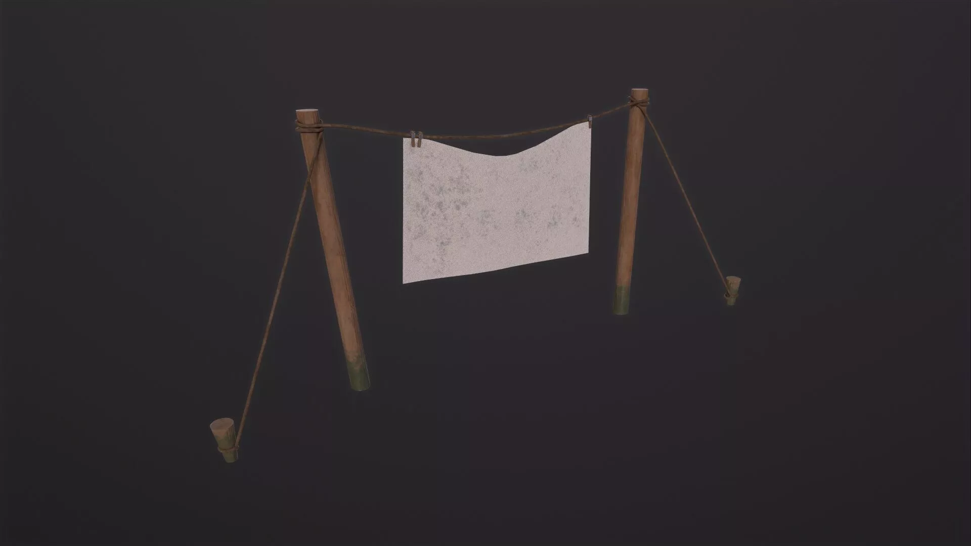 Clothesline 3D Model Low-poly 3D model