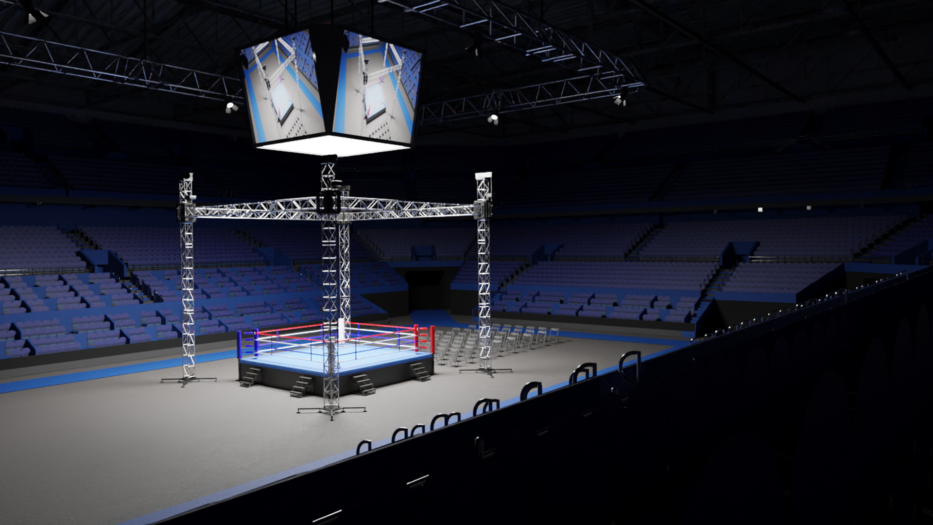 Boxing Arena Low-poly 3D model_4