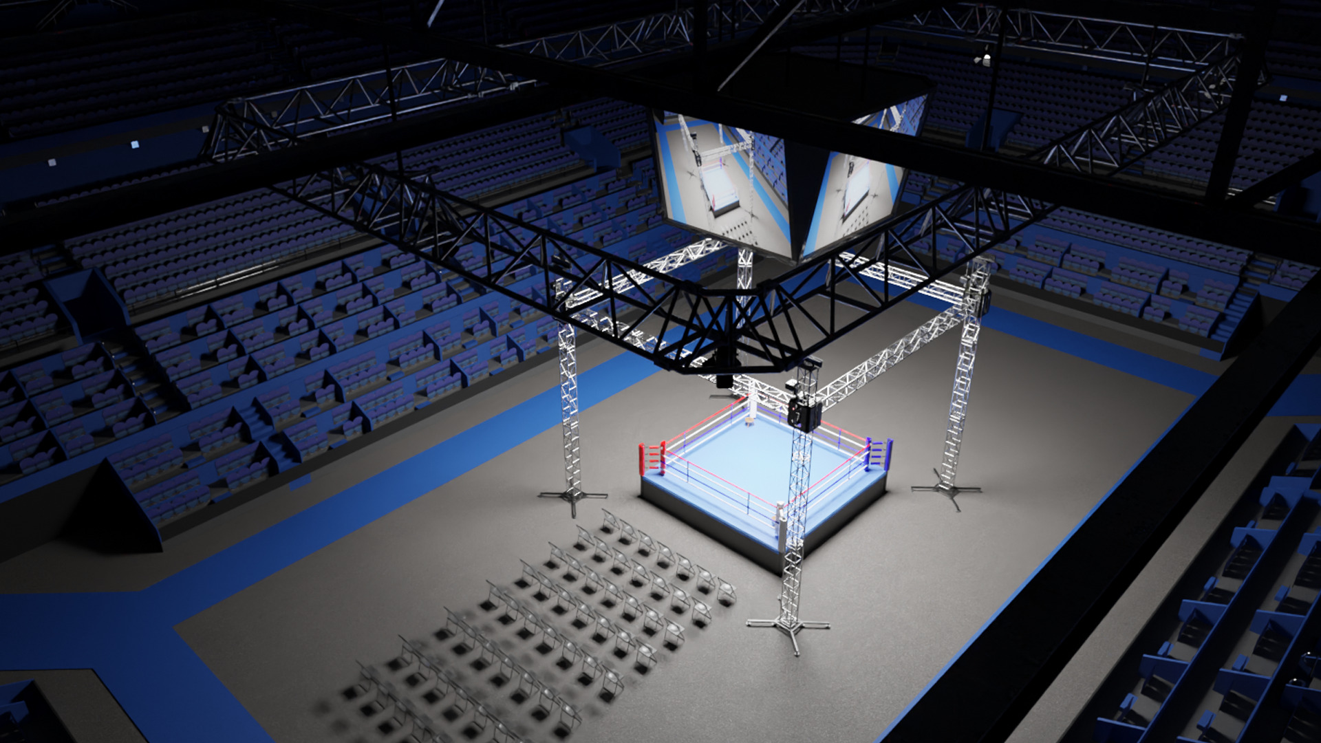 Boxing Arena Low-poly 3D model_5