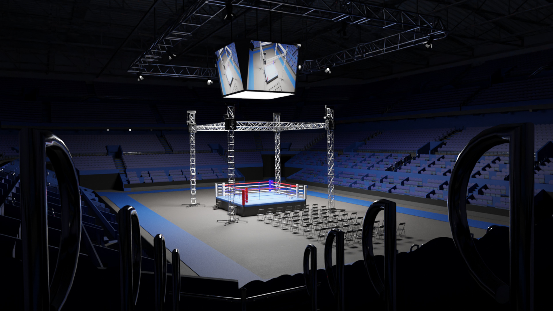 Boxing Arena Low-poly 3D model_2