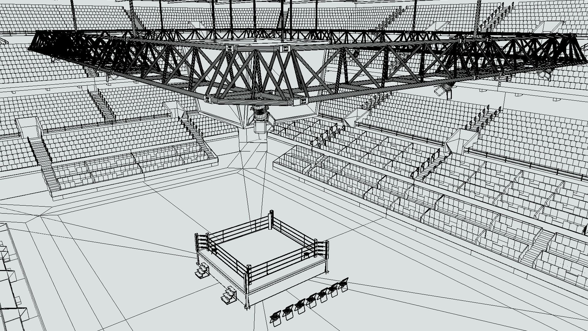 Boxing Arena Low-poly 3D model_19