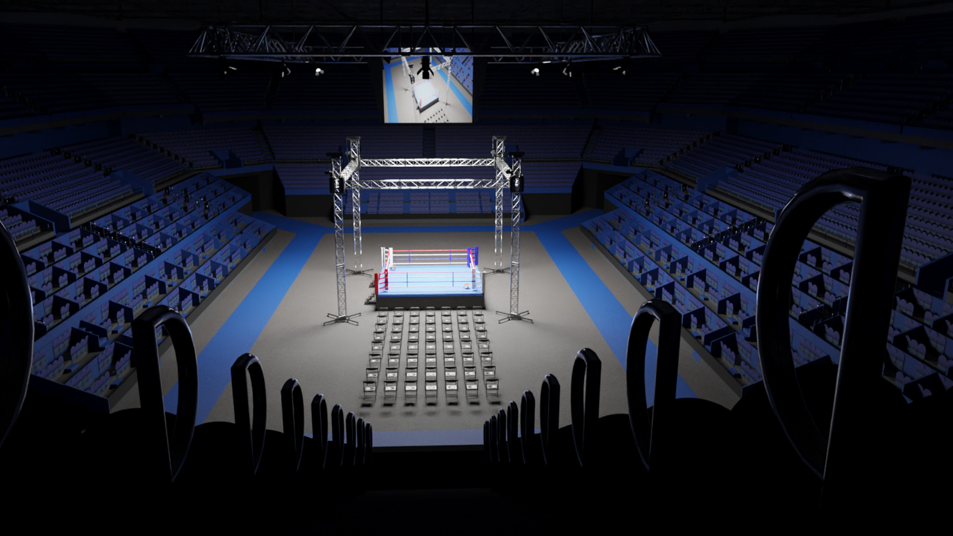 Boxing Arena Low-poly 3D model_6