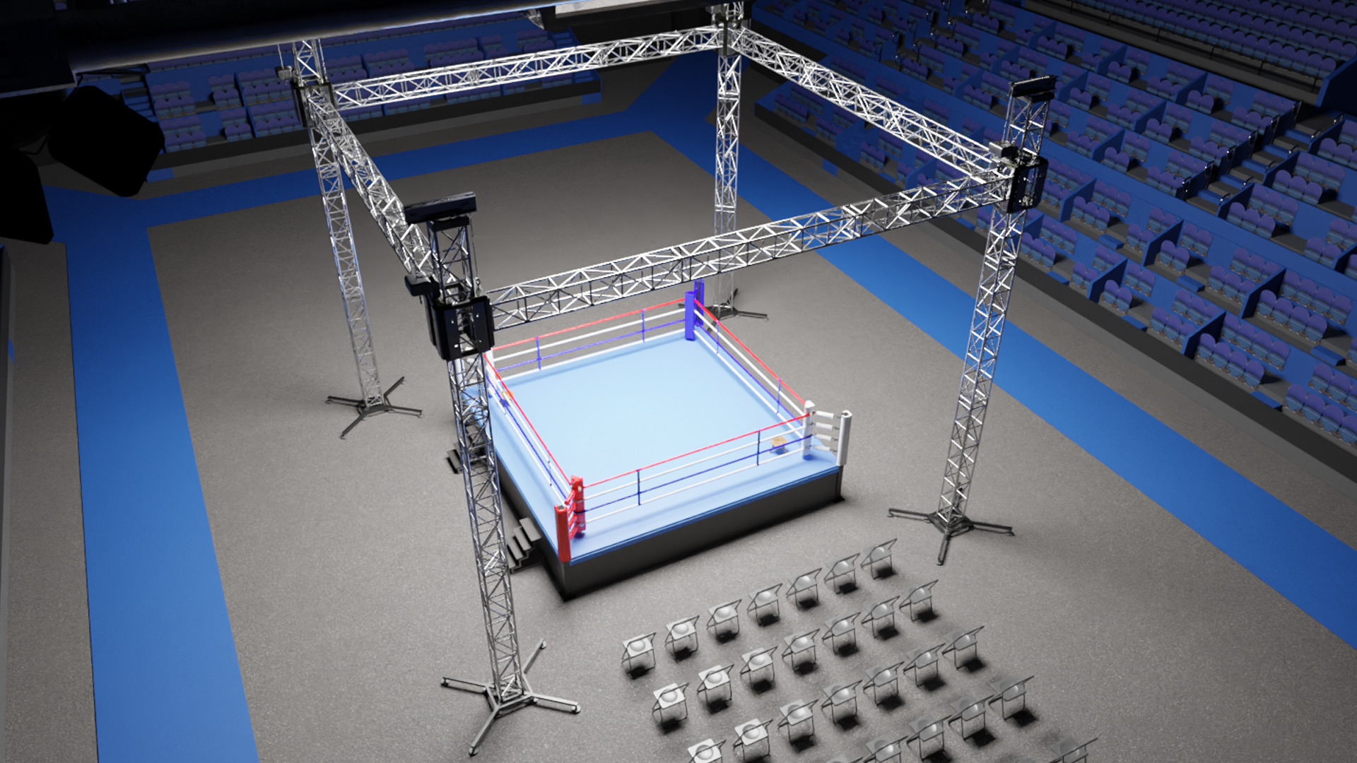 Boxing Arena Low-poly 3D model_3