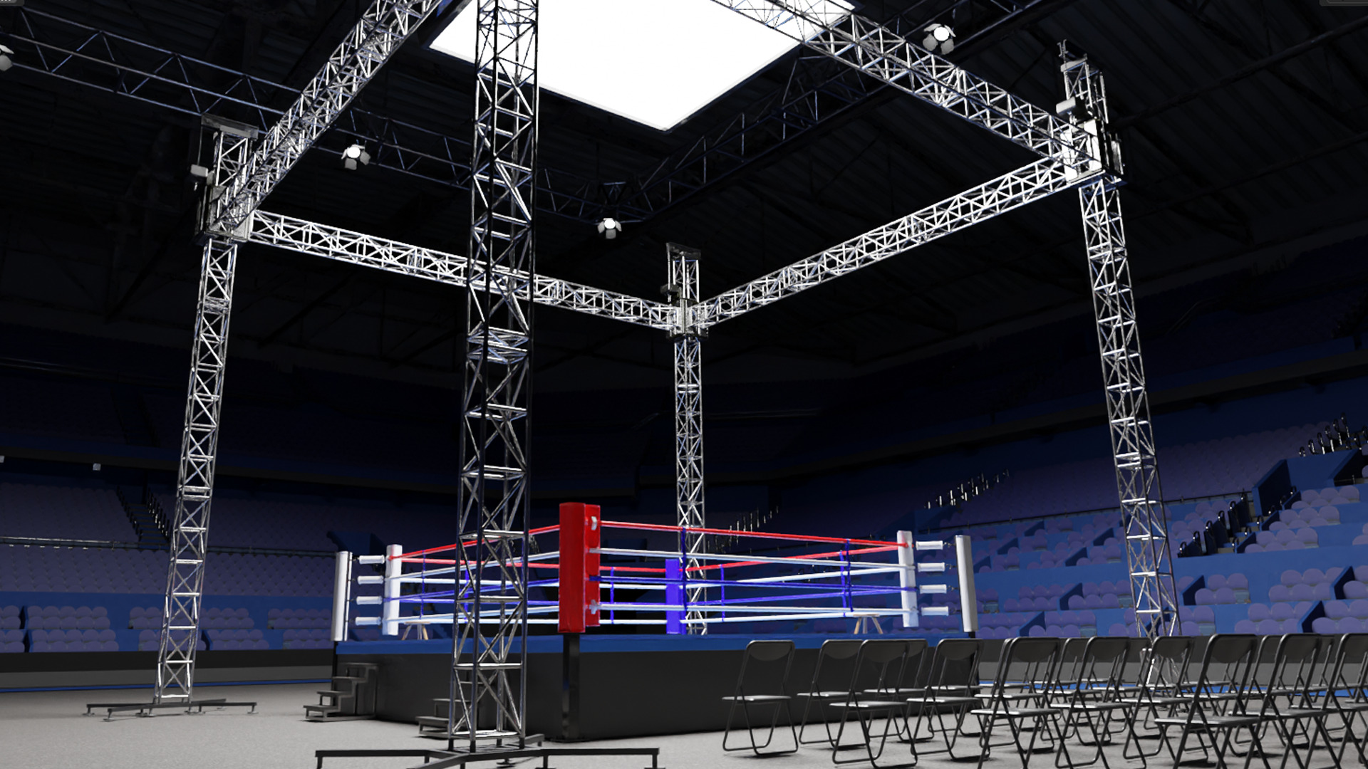 Boxing Arena Low-poly 3D model_1