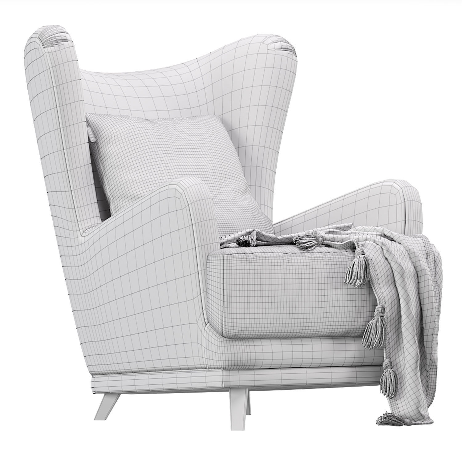 Armchair Oxford  3D model_6