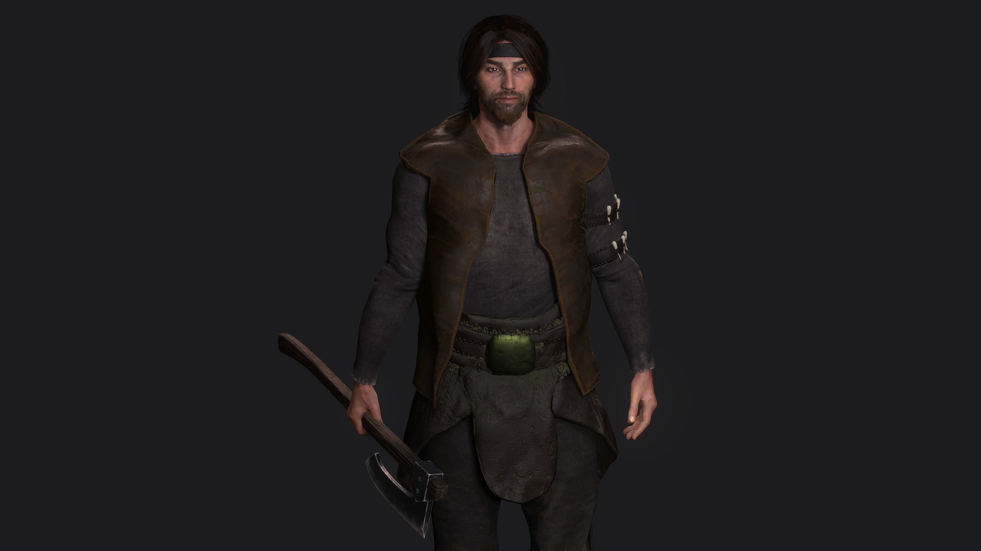 AAA 3D REALISTIC CHARACTER - MEDIEVAL PACK 01 - 4 Character Low-poly 3D model_16