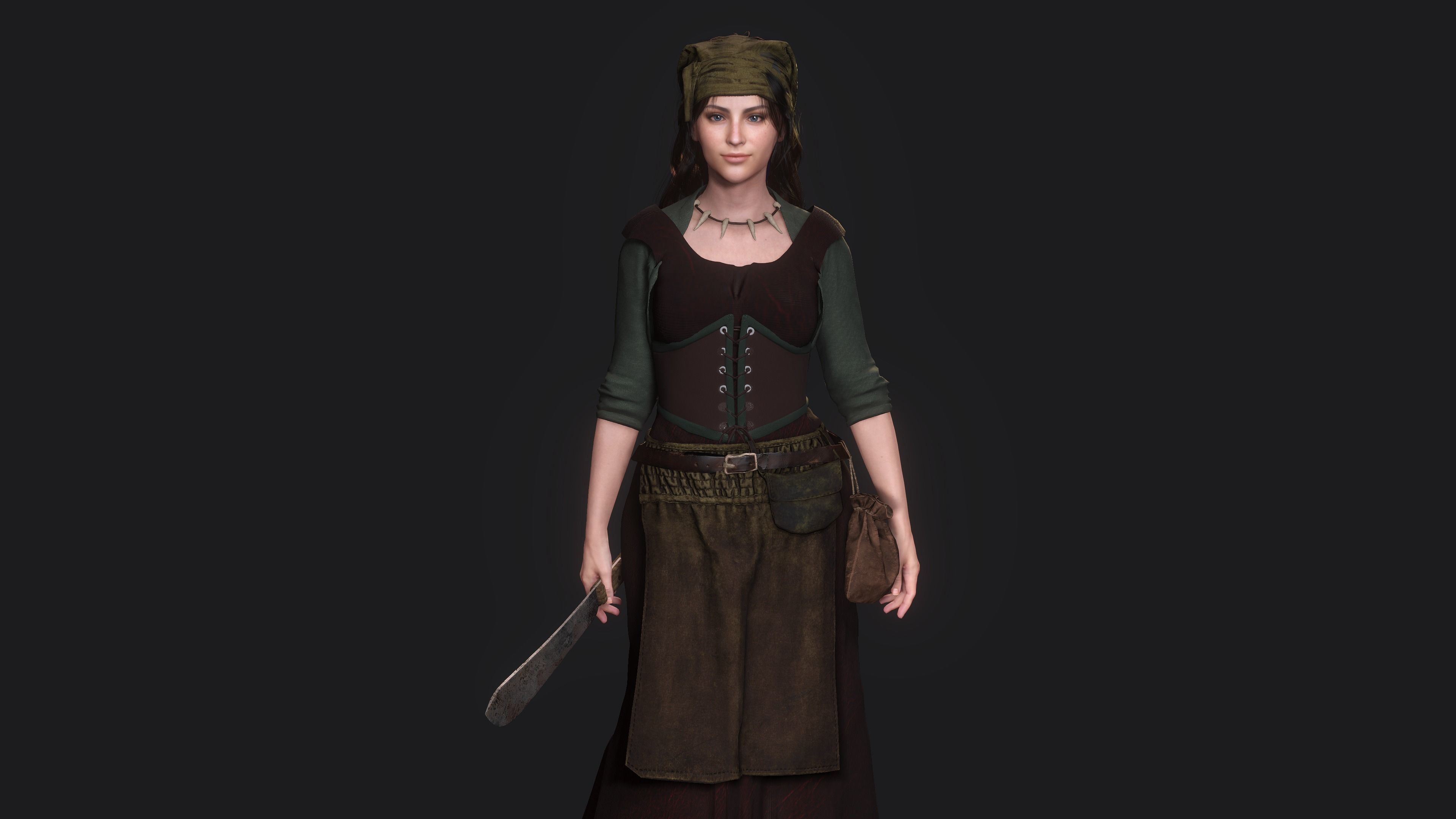 AAA 3D REALISTIC CHARACTER - MEDIEVAL PACK 01 - 4 Character Low-poly 3D model_9