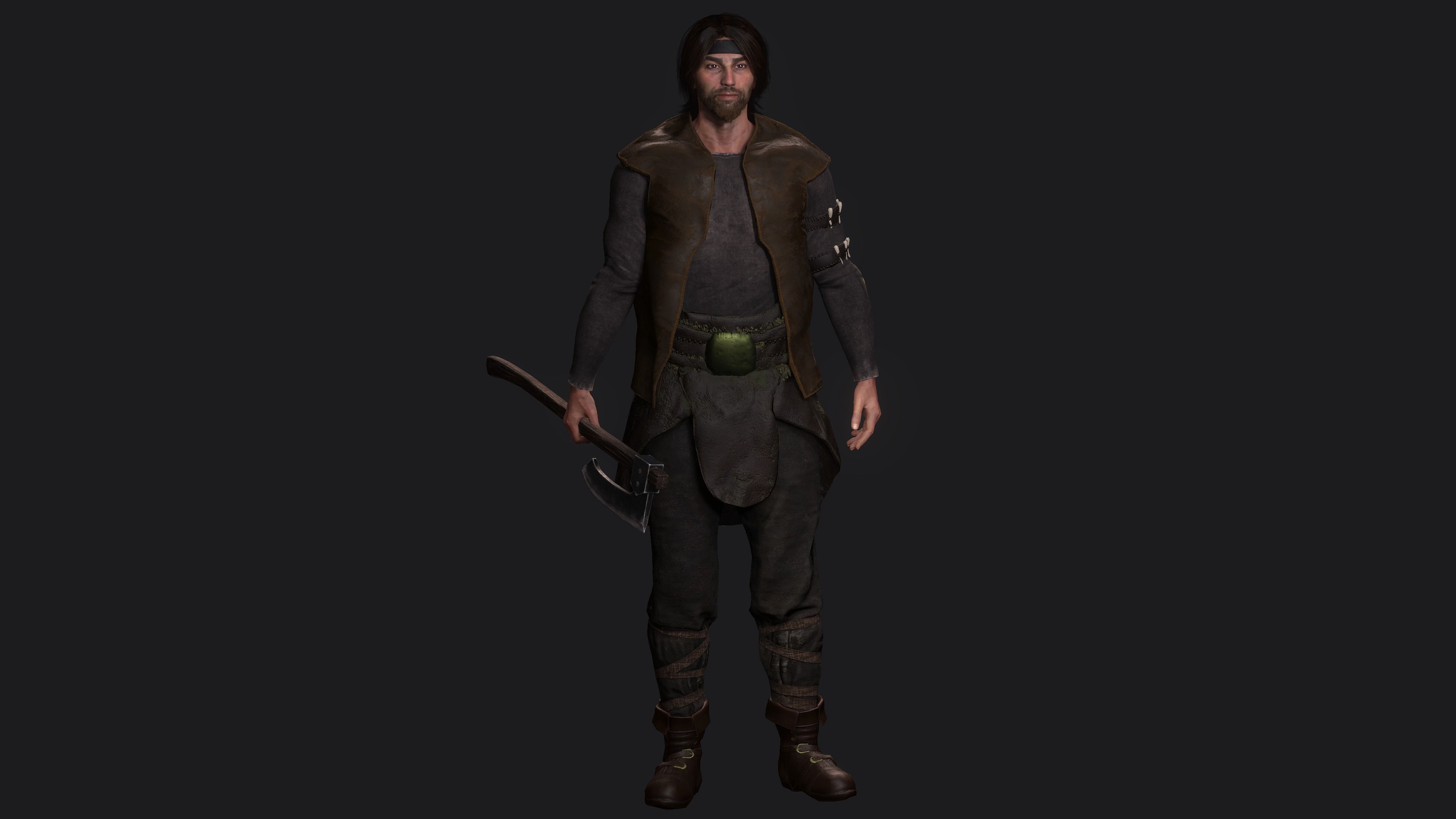 AAA 3D REALISTIC CHARACTER - MEDIEVAL PACK 01 - 4 Character Low-poly 3D model_14