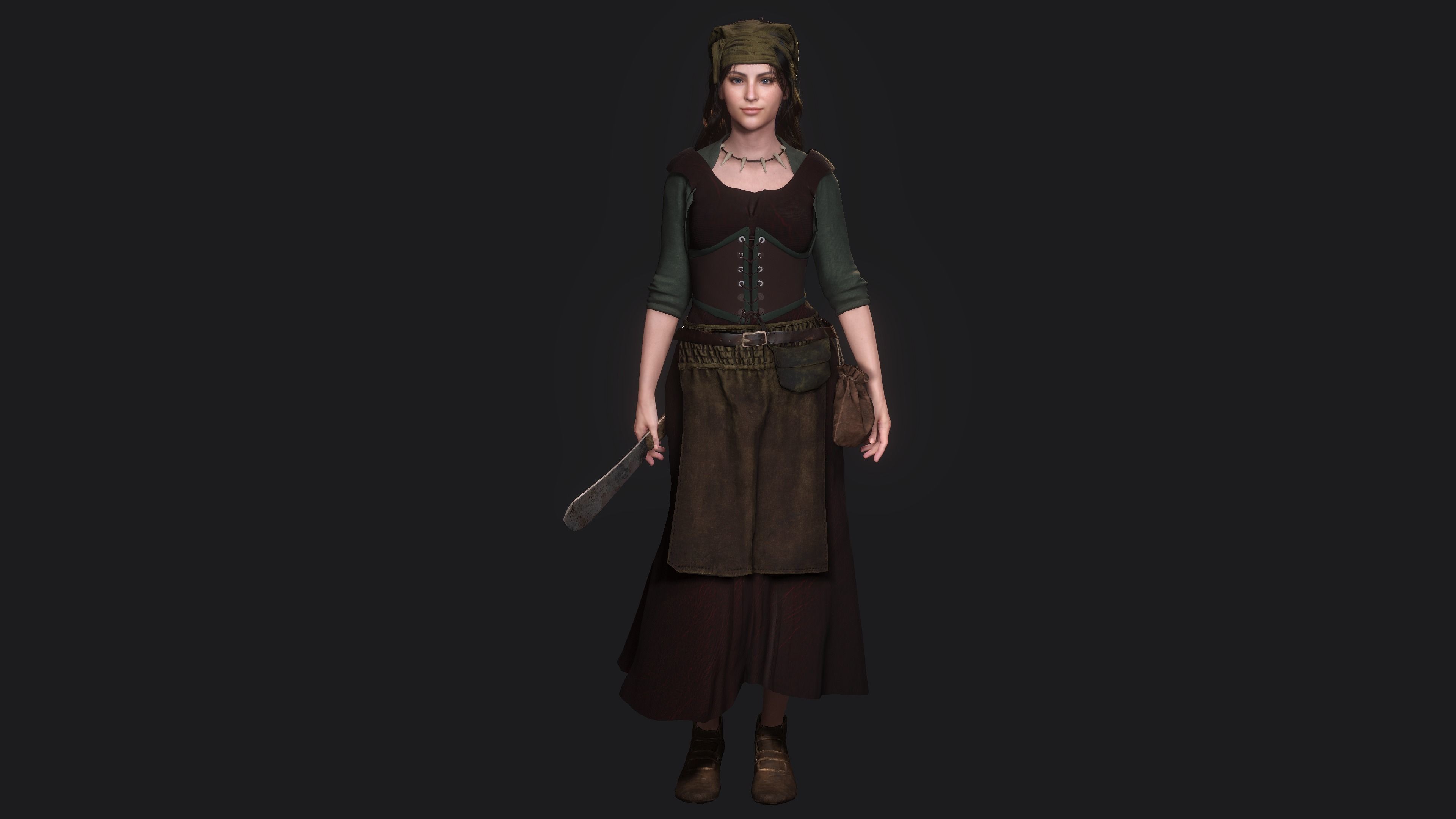 AAA 3D REALISTIC CHARACTER - MEDIEVAL PACK 01 - 4 Character Low-poly 3D model_8
