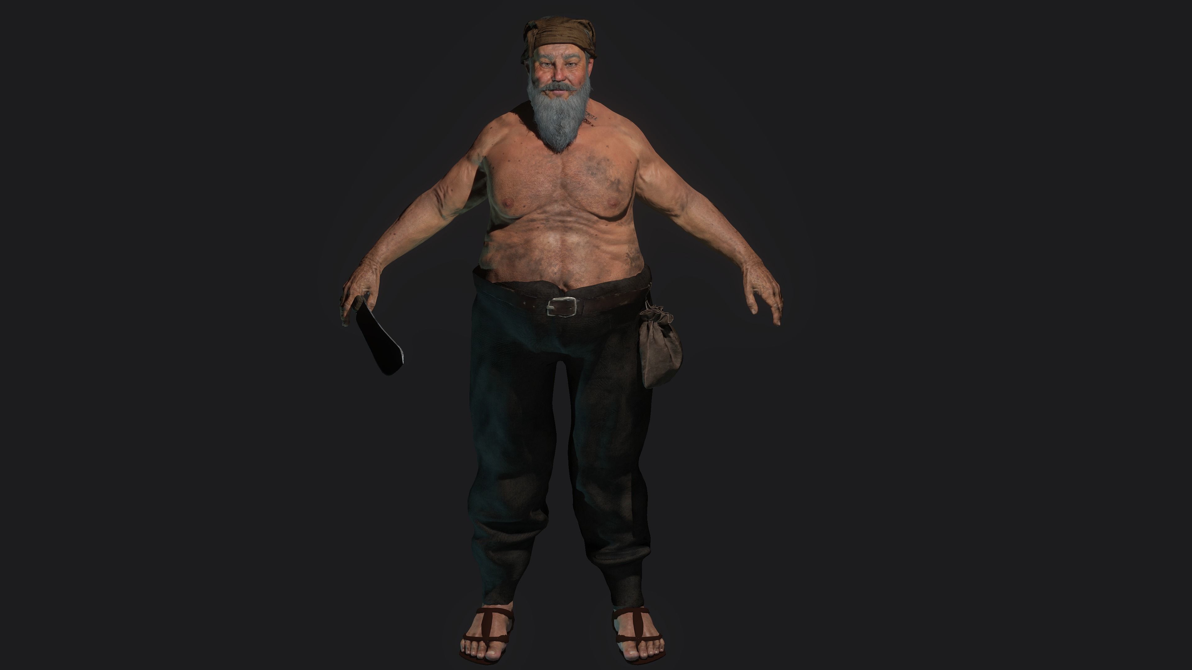 AAA 3D REALISTIC CHARACTER - MEDIEVAL PACK 01 - 4 Character Low-poly 3D model_23