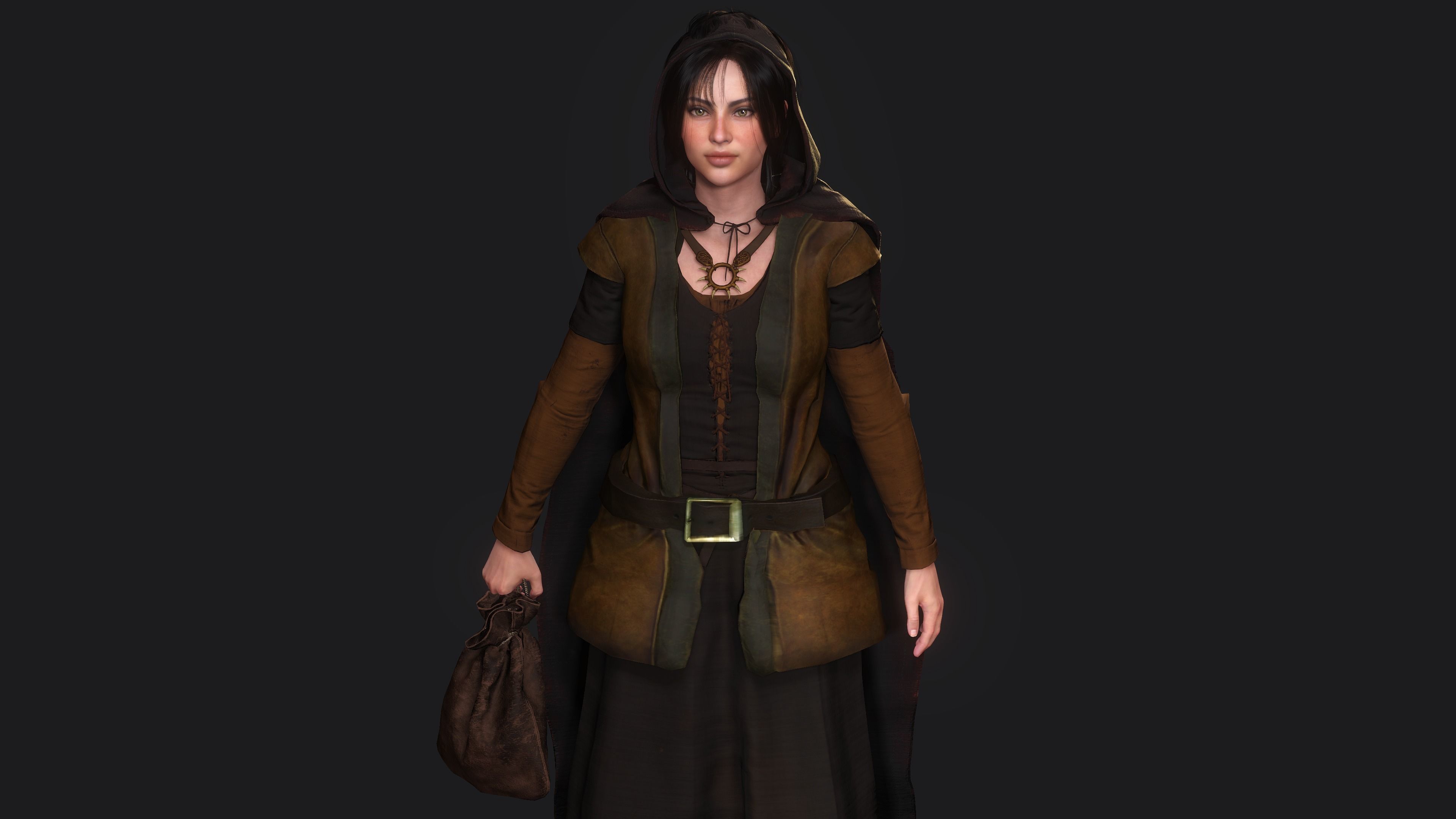 AAA 3D REALISTIC CHARACTER - MEDIEVAL PACK 01 - 4 Character Low-poly 3D model_5