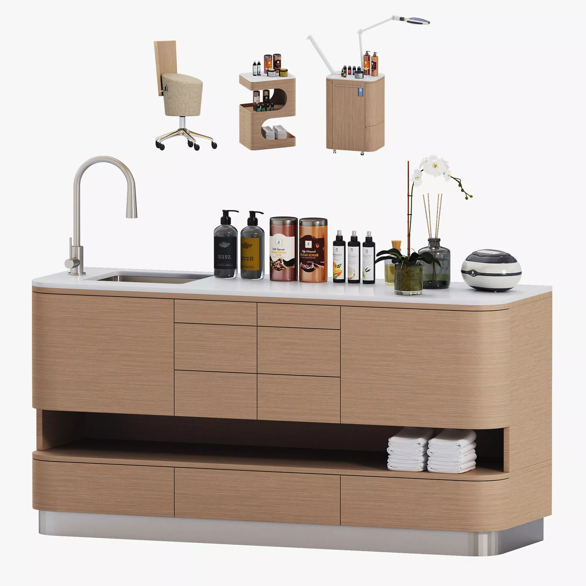 KIWI Nilo Furniture for Spa salona Ninfea Low-poly 3D model