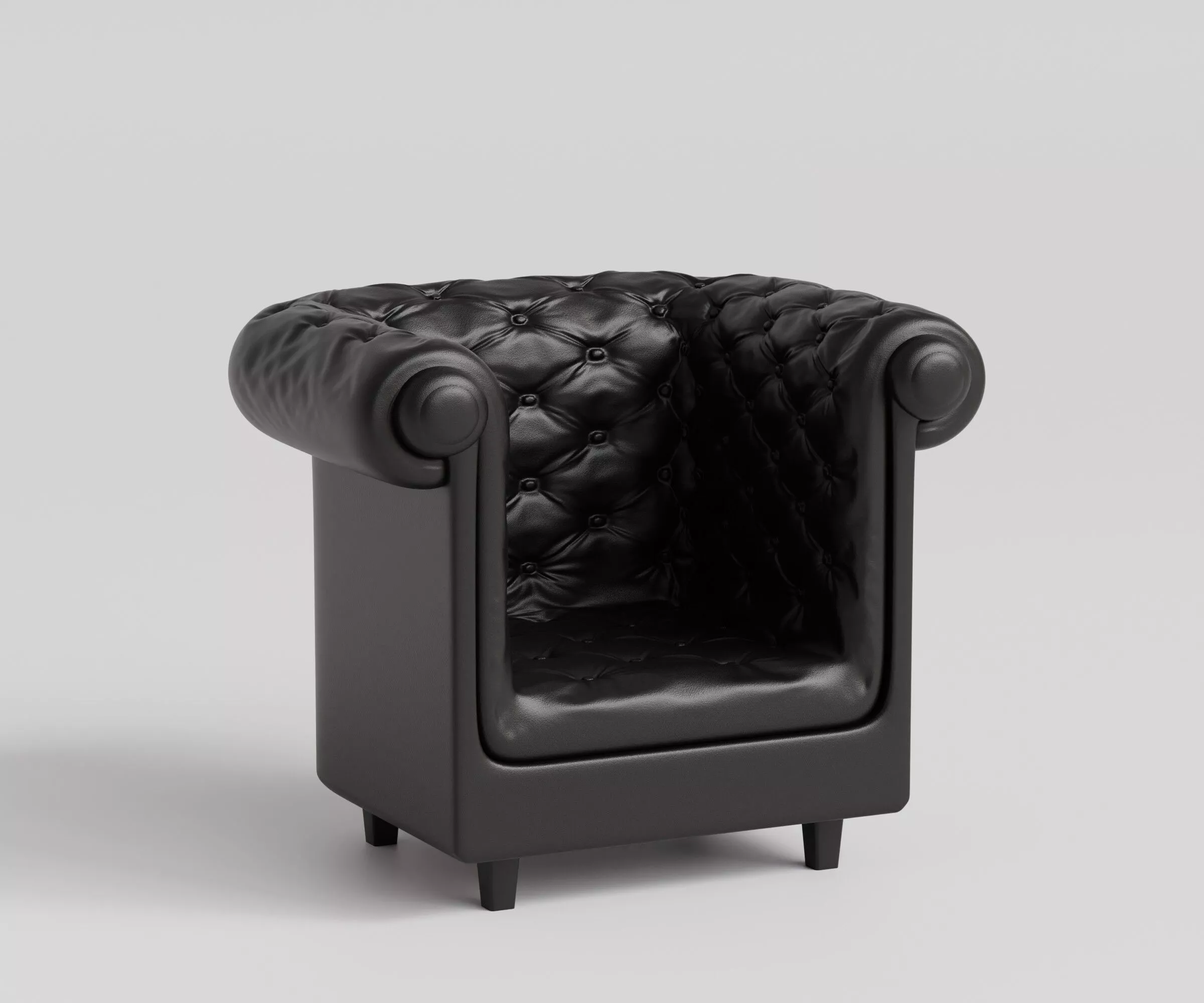 Modern Leather Sofa Single Seat 3D model