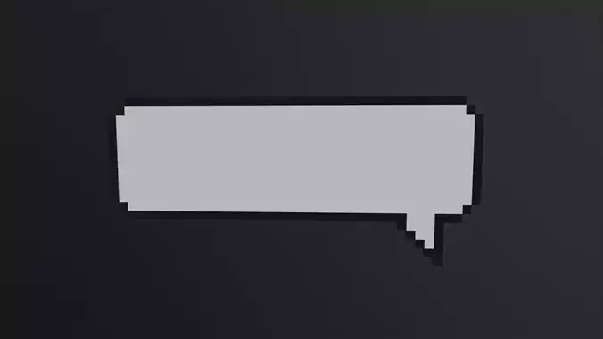 Pixel Speech Bubbles 3D Model Low-poly 3D model