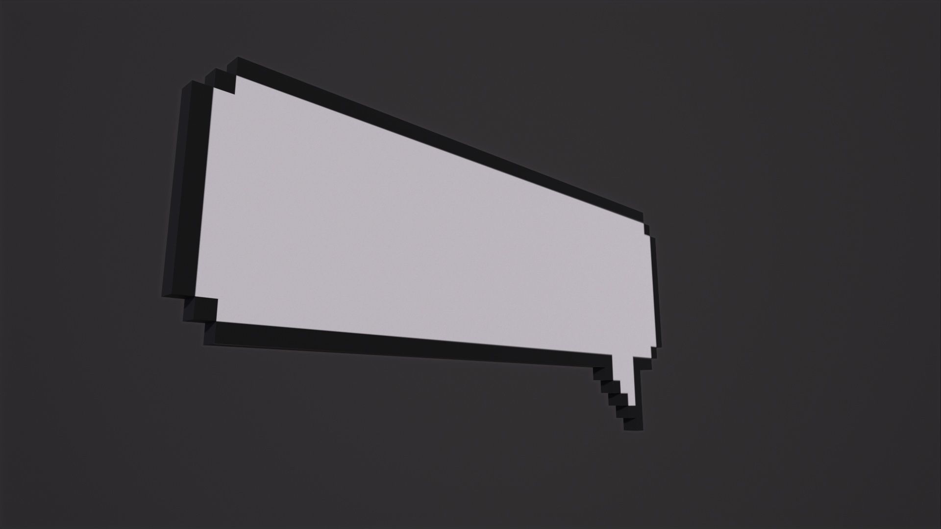 Pixel Speech Bubbles 3D Model Low-poly 3D model_3