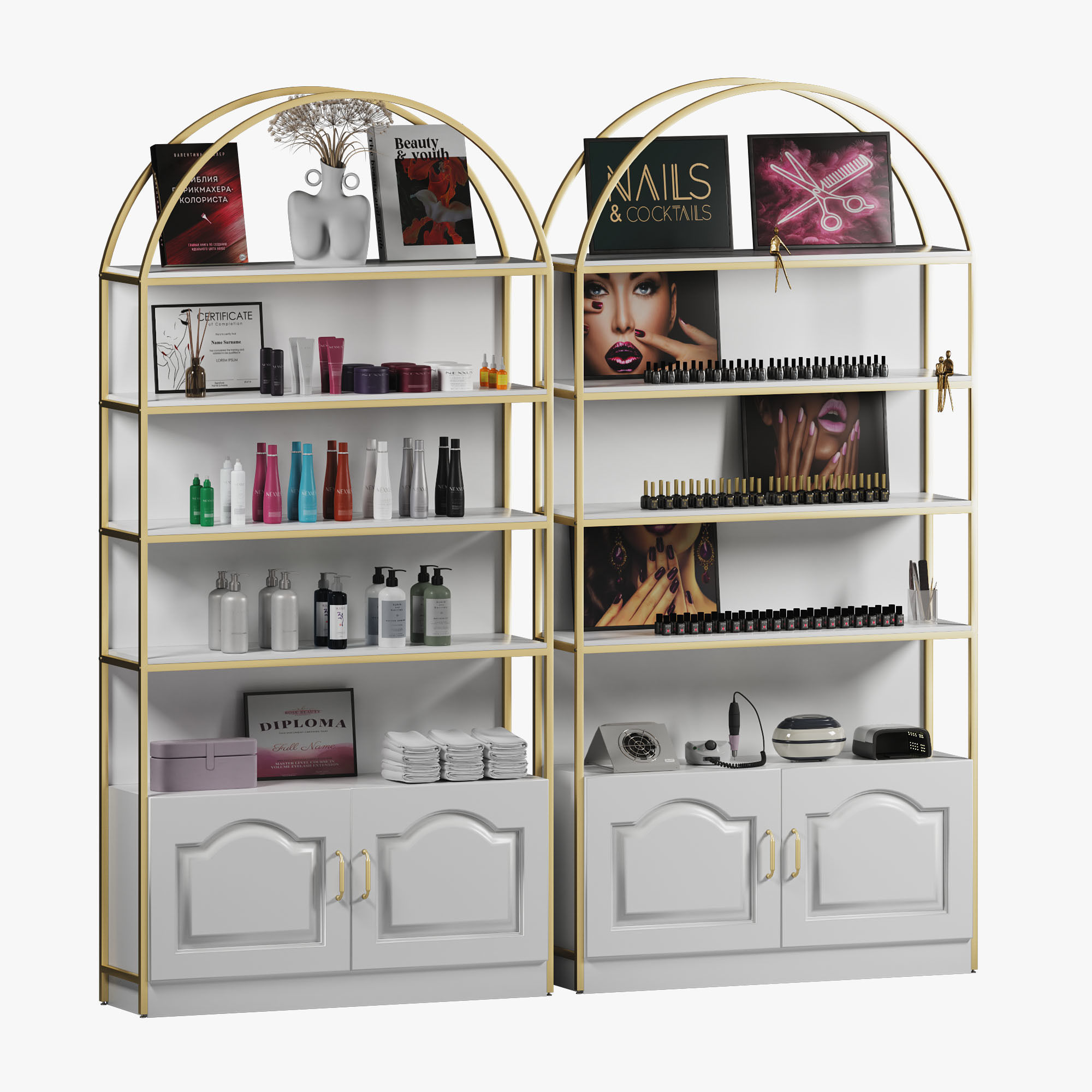 Display rack for cosmetic products 02 Low-poly 3D model_3