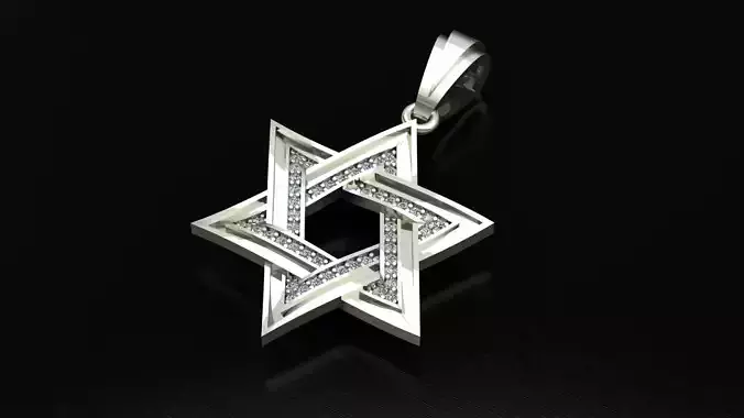 Star of David Necklace with Diamonds