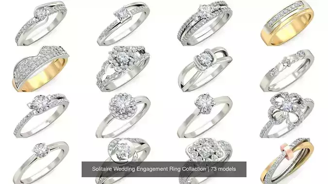Solitaire Wedding Engagement Ring Collaction