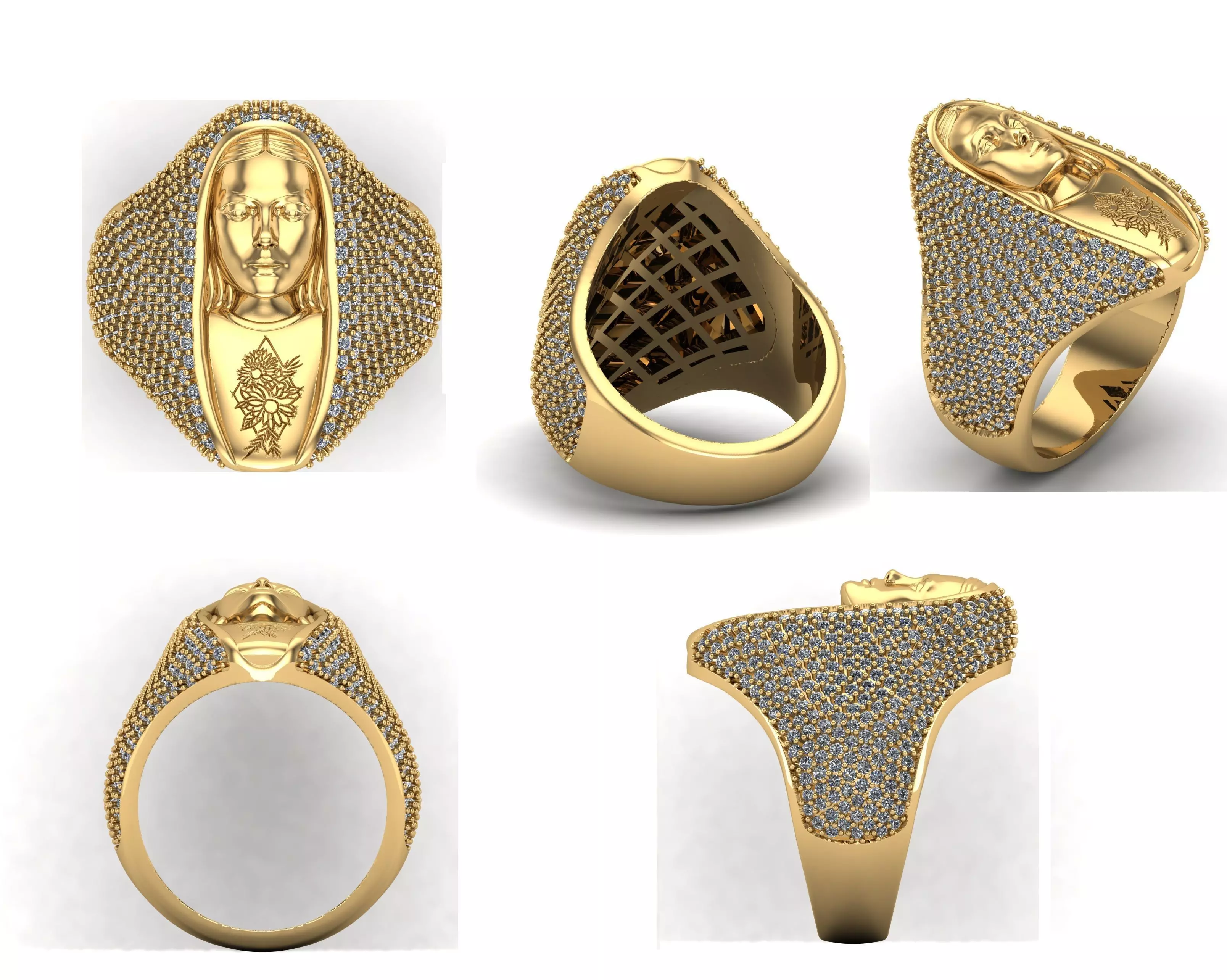 Lady Ring 3D print model_0