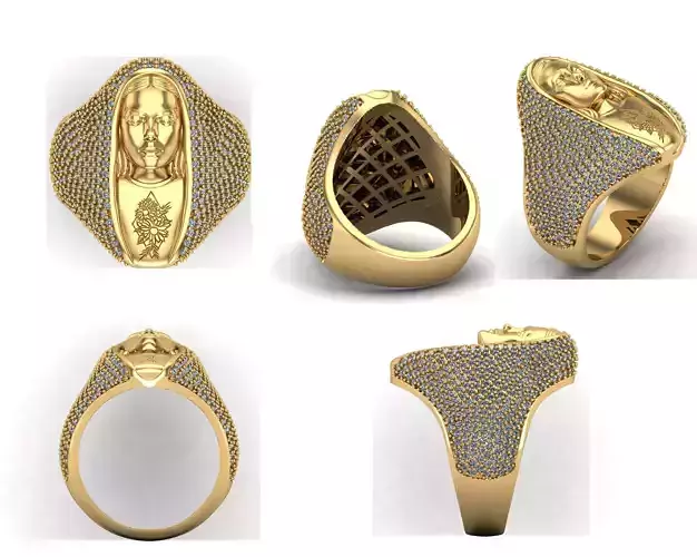 Lady Ring 3D print model