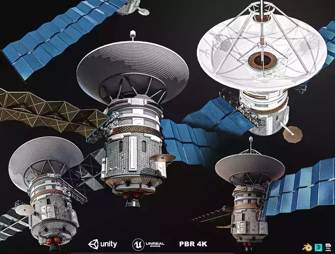 Satellite Low-poly 3D model
