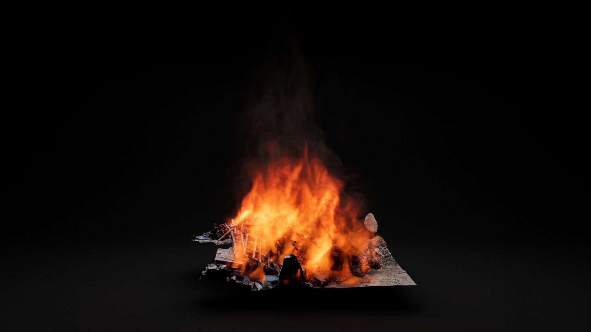 Burning city pack High Quality VDB animated 3D model_13