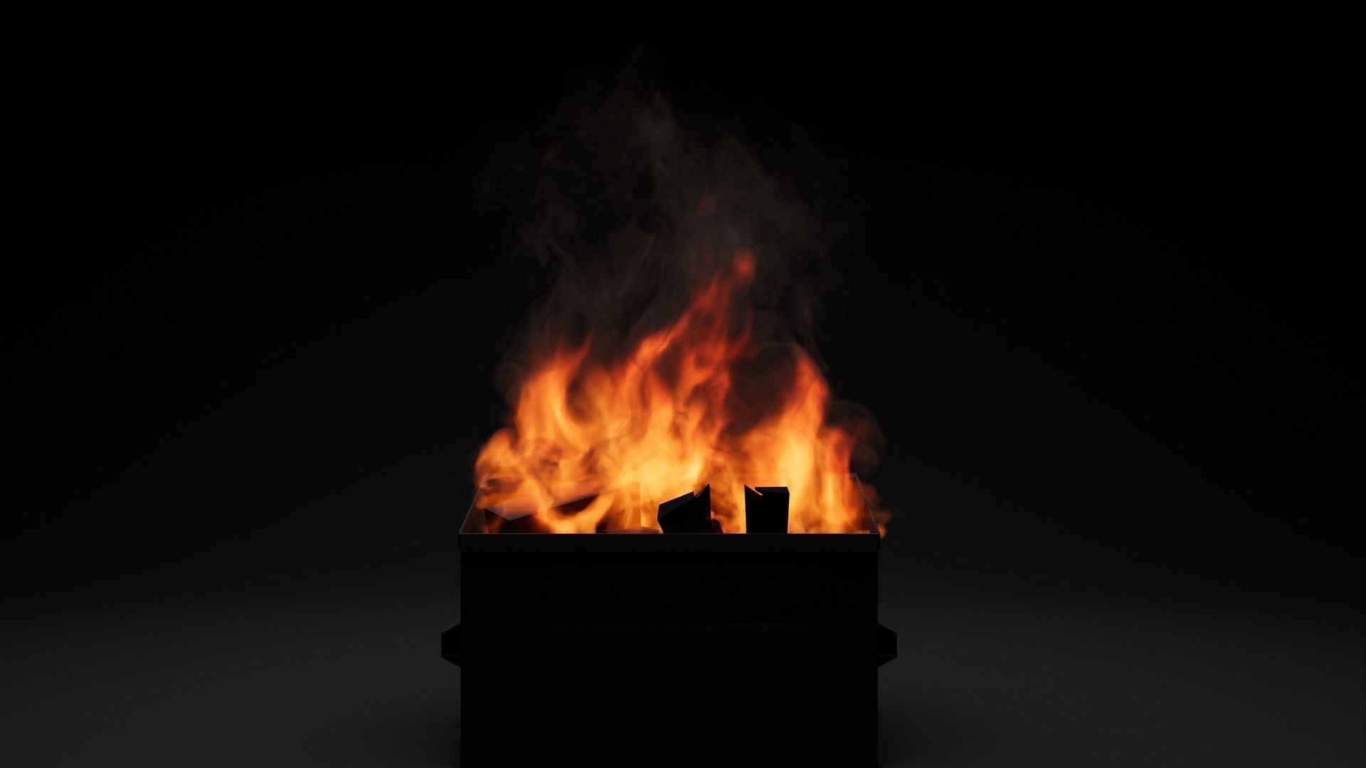 Burning city pack High Quality VDB animated 3D model_11