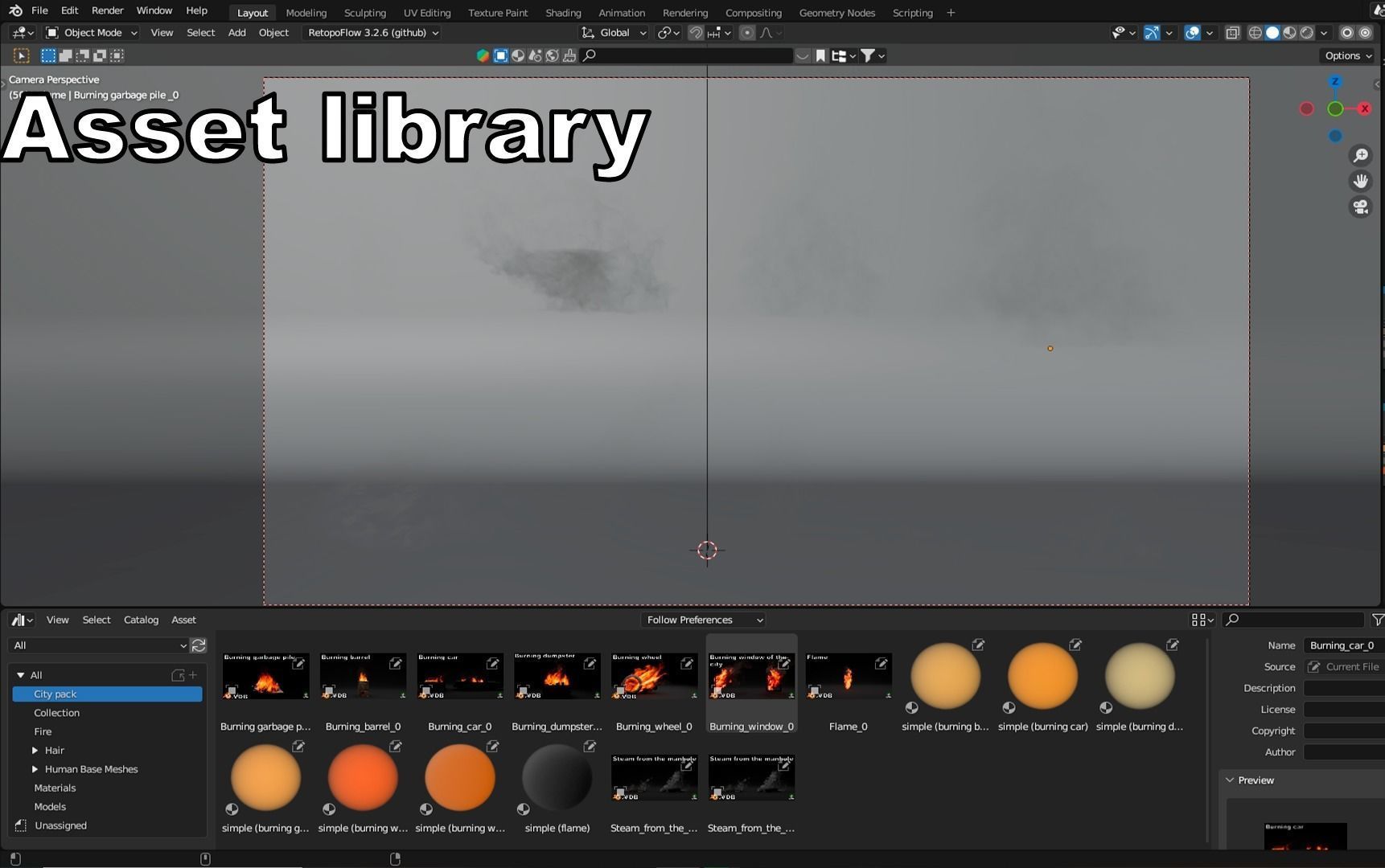 Burning city pack High Quality VDB animated 3D model_4