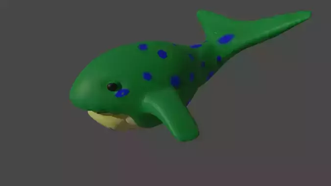 3d lowpoly whale cartoon style