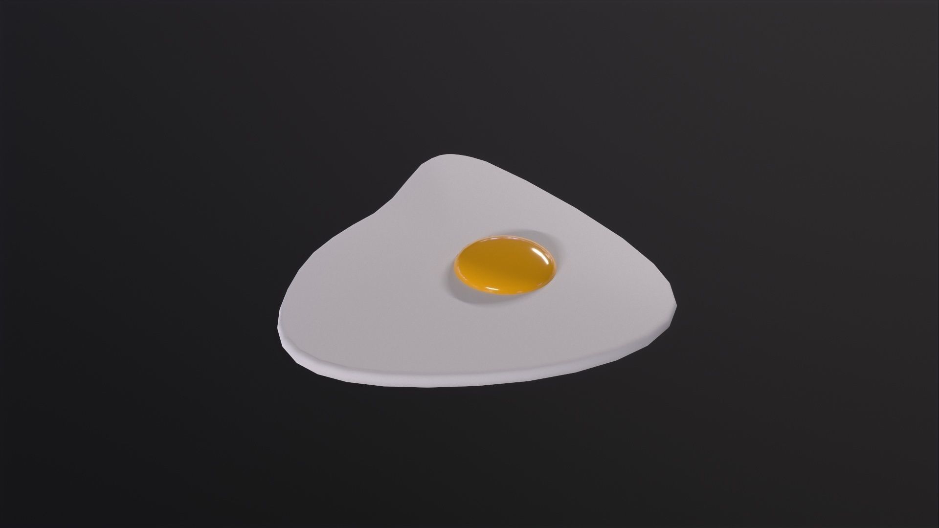 Fried Egg 3D Model Low-poly 3D model_2