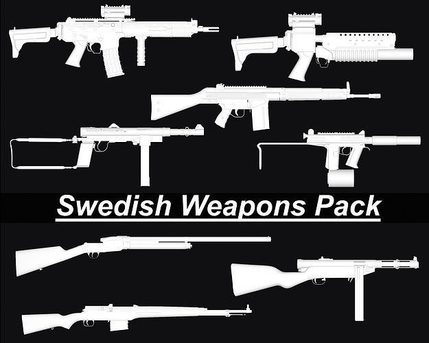 Swedish Weapons Pack 3D Model Collection