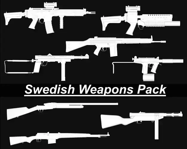 Swedish Weapons Pack 3D Model Collection