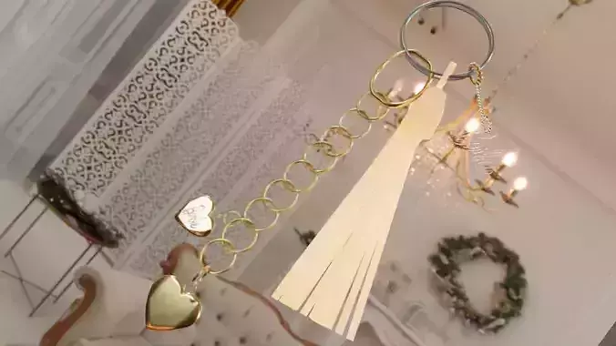 Gold Heart Keychain with Tassel