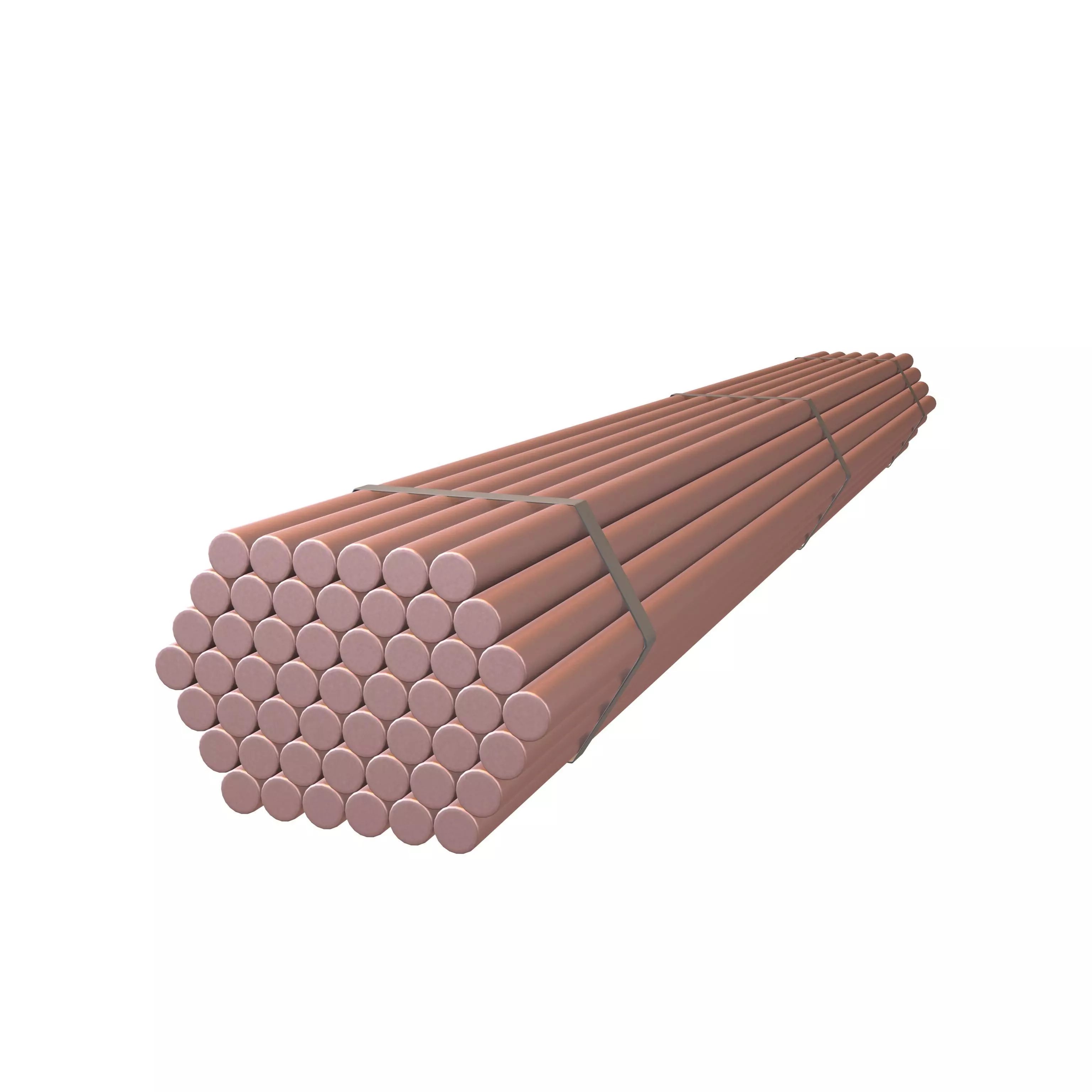 Steel Round Bars v1 003 Low-poly 3D model_0