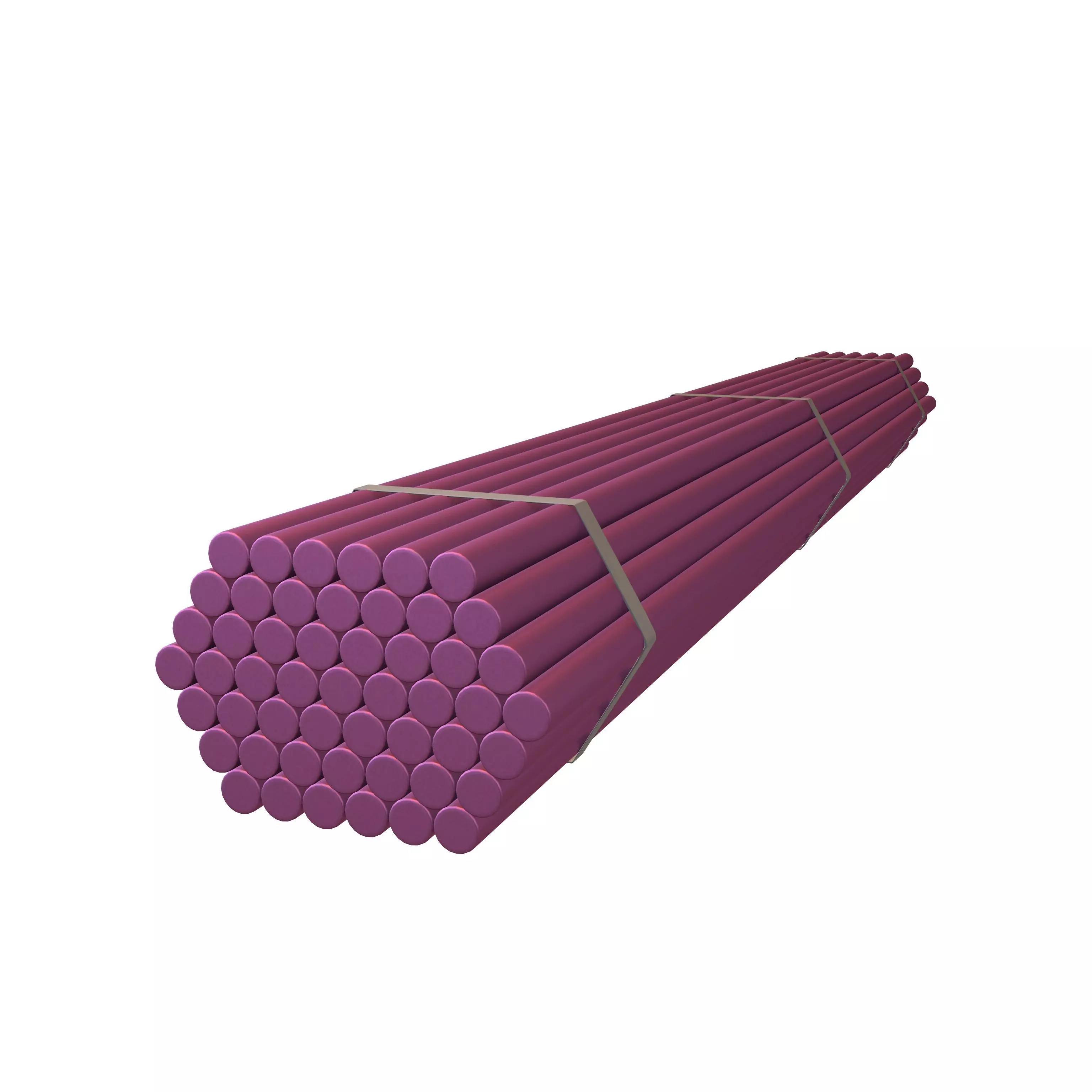 Steel Round Bars v1 004 Low-poly 3D model_0