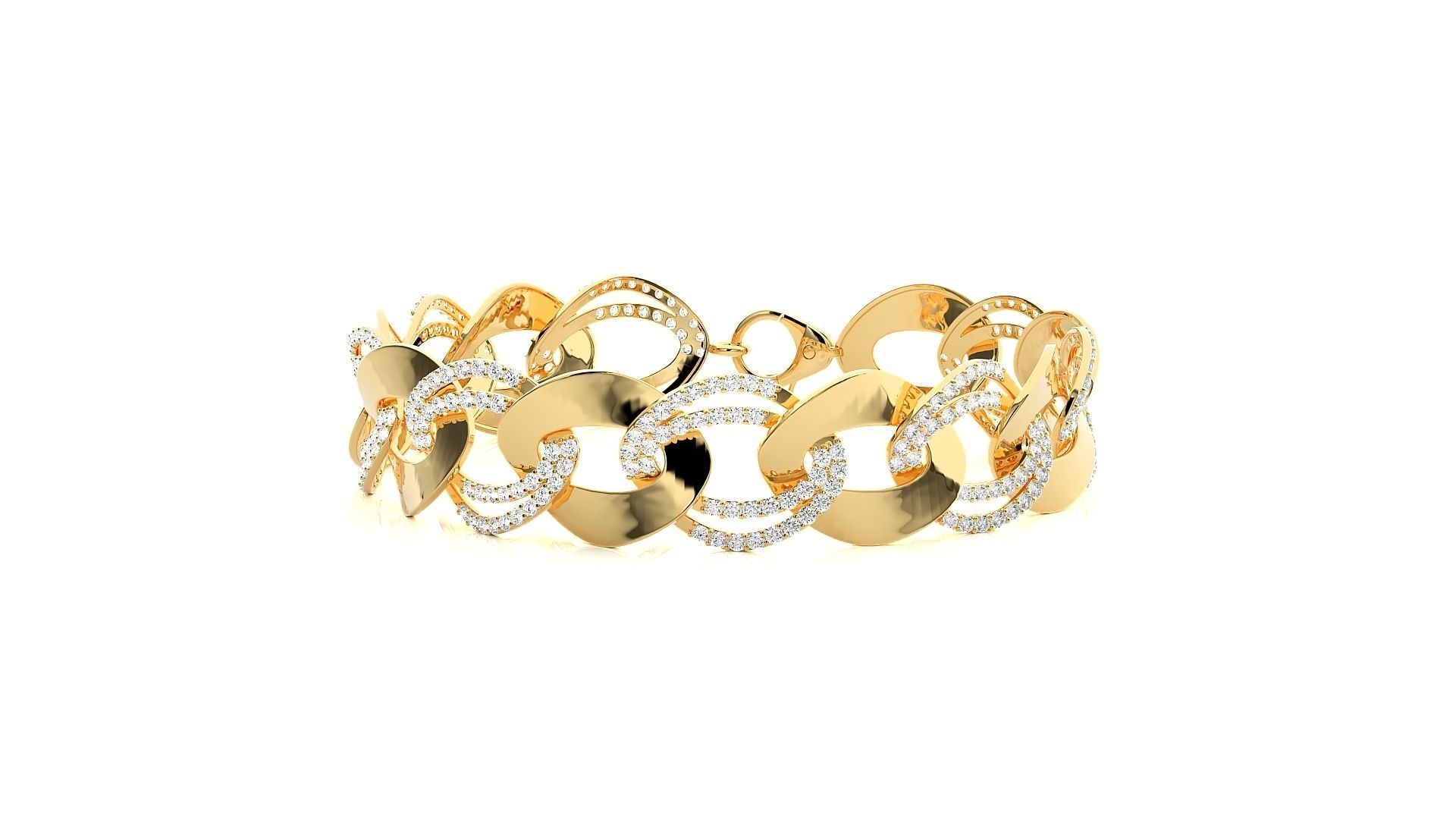 Diamond Bracelet 3D print model   3D print model_9