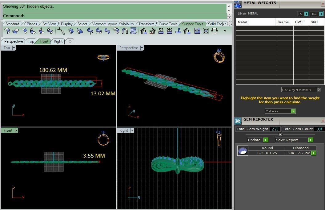 Diamond Bracelet 3D print model   3D print model_3