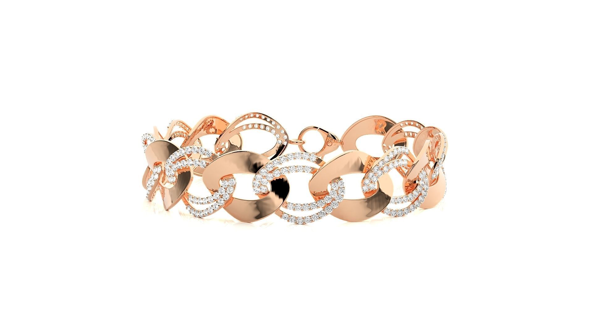 Diamond Bracelet 3D print model   3D print model_4