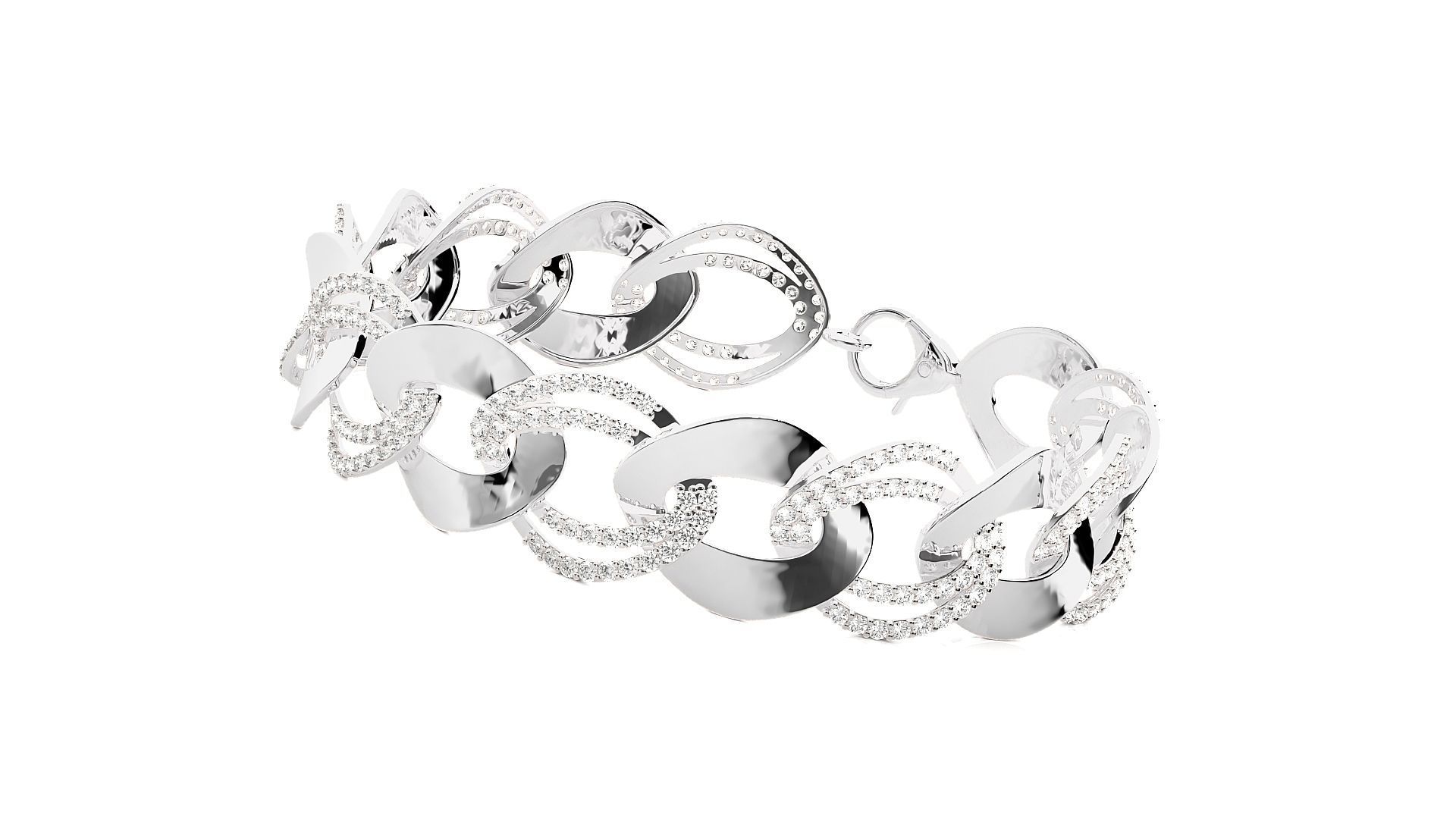 Diamond Bracelet 3D print model   3D print model_6